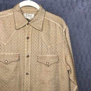 Ryan Michael Cotton & Silk Button Down Shirt